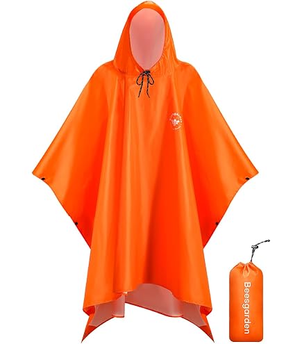 Ahsado Waterproof Rain Poncho, 3-in-1 Multifunctional Rain - 6