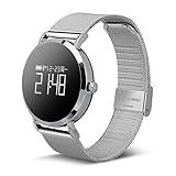 Hangang Wasserdicht Smart Watch Herzfrequenz Blutdruckmessgerät großes Display Armbanduhr Sport Band Bluetooth Armband rund Bildschirm Touch Sleep Armband