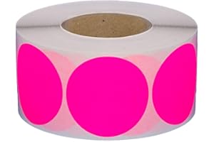 SIMHOA Markierungspunkte/Klebepunkte auf Rolle - Ø 50 mm - 1.000 Stück (Leuchtpink)