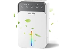 KITMOUS Deumidificatore Casa Muffa-1.5L Deumidificatori Portatile,25㎡ Dehumidifier Funzionamento silenziosa,Spegnimento Automatico