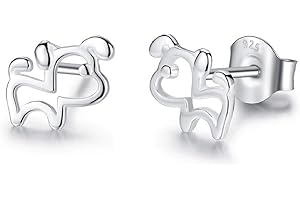 Gold Gala Pendientes pequeños de Plata de ley 925 para Mujeres y Niña