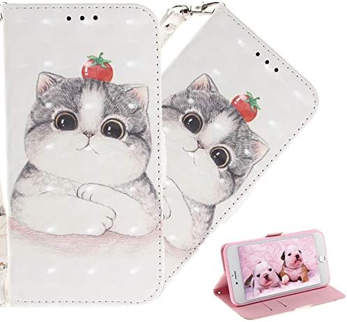COTDINFOR Huawei Mate 20 Pro Case Cute Animal 3D Effect Painted PU Leather Wallet Cover Flip Viewing Magnetic Clasp Shockproof Card Holder Case for Huawei Mate 20 Pro Cute Tomato Cat TX.