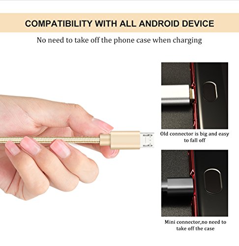 Cable Micro USB 2 0 Quntis 2 Pack C  ble en Nylon Tress   2M charge Rapide pour T  l  phones Samsung Galaxy HTC Nexus LG Motorola Huawei Kindle et aut