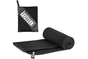 MEMOEVER Gym Towel Microfibre Sports Towels, Quick Dry Cooling Towel, Absorbent Workout Sweat Towels for Gym Fitness Yoga Swimming Camping Travel Hiking Beach for Men and Women, Black