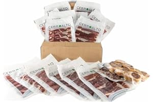 CERROALTO | Sobre de Jamon de cebo Ibérico 50% Raza Iberica 100 gr | Caja de 5, 10, 15 o 20 sobres de 100gr (20 SOBRES)