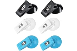 XINGSUI 6 Piezas Clip de Ventosa,Pinzas de Clip con Ventosa,Pinzas para Acuario,Clip de Ventosa de Plástico PVC,para Publicidad, Negocios, Tarjetas, Tienda, Soporte para Carteles(Tres Colores)