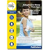 Full Colors Self-adhesive Glossy Photo Paper Water Resistance Super White Instant Dry 9600 dpi 135 gsm A4 Paper