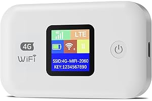 JICICUXI Router WiFi Portatil, Router 4G Sim Portatil Pantalla LED, Hotspot 4g Punto De Acceso WiFi, BateríA 3000 Mah 150 Mbps para Viajes