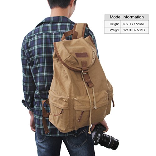 Koolertron - Etui Toile DSLR Camera SLR   paule Sac    dos sac de montagne Avec Rain Cover   tanche pour Sony Canon Nikon Olympus ont une position sp  ciale pour ordinateur portable et tablette