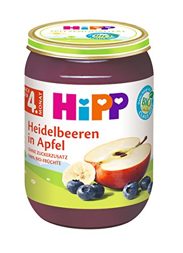 Preisvergleich Produktbild HiPP Früchte Heidelbeeren in Apfel, 6er Pack (6 x 190 g)