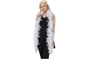 GXGM Boa de plumes, longueur environ 120 cm, accessoire de déguisement, Charleston, années 20, Flapper, carnaval, fête à thème, 1 pièce