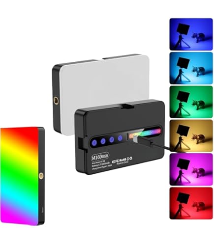 YUGAM LJ-S02 RGB LED Video Light, 1560LM Dimmable, 4000mAh Battery