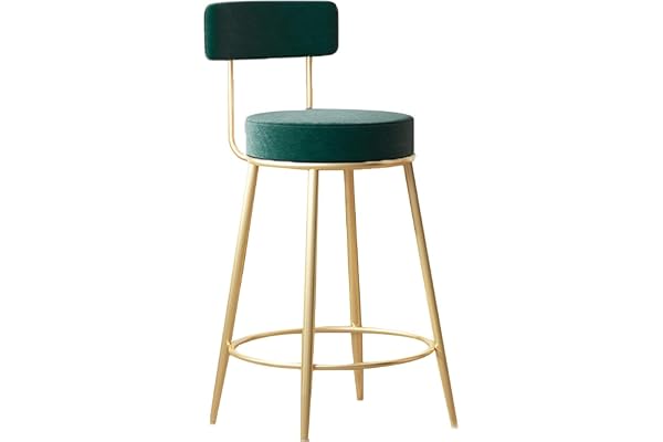 Nutech Decor Velvet Bar Stools Seating for Home and Office Stylish Counter Stools Accent Chairs for Dining, Kitchen, Cafe, Restaurant Seat and Back with Elegant Breakfast Counter (55 CM, Green)