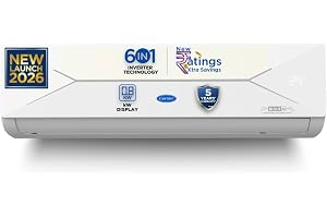 Carrier 1.5 Ton 3 Star Flexicool Inverter Split AC (Copper, Convertible 6-in-1 with Smart Energy Display, Insta Cool, Auto Clean, PM 2.5 Filter, New BEE rated, CAI18CE3R36F1, White)