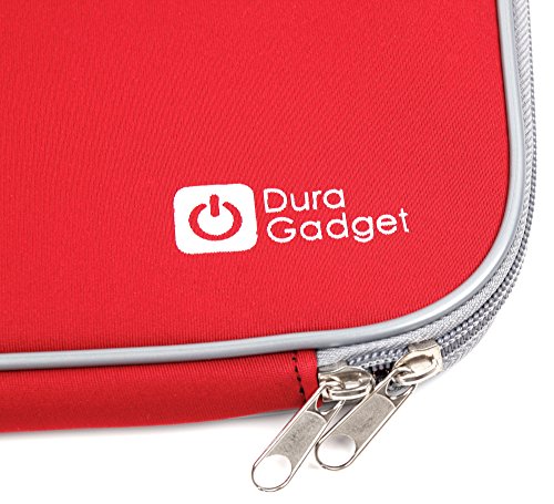 Red Water Resistant Neoprene Laptop Case Compatible with the Asus VivoBook S15 S510UA-BR124T - by DURAGADGET