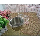 Fengh Papageienkäfig Edelstahl Füttern Wasser Futternapf