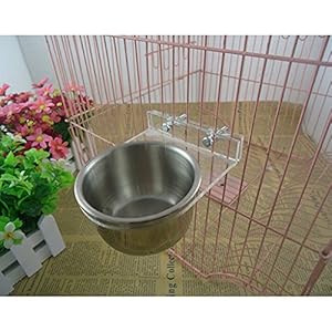 Fengh Papageienkäfig Edelstahl Füttern Wasser Futternapf