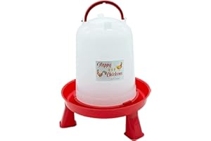 FINCA CASAREJO - Bebedero Aves con Patas (5 litros) - Bebedero sifónico Happy Chickens - Plástico Resistente, conserva el Agua en Buen Estado - Incluye Guía Práctica de Alimentación de Gallinas