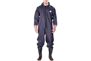 Wansiman Fishing Waders With Rain Hat Gloves,Crosswater Waders With Boots Wellies,Wading Pants,Waterproof,Breathable,Unisex,Full Body,for Men Women,for Fly Coarse Sea Fishing,Farming,Hunting