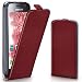 Produktbild Samsung Galaxy S Hülle Dunkel-Rot [OneFlow 360° Klapp-Hülle] Etui thin Handytasche Dünn Handyhülle für Samsung Galaxy S (S1) / S Plus Case Flip Cover Schutzhülle Kunst-Leder Tasche