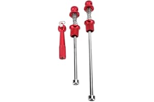 REGUN Aluminum Alloy Bike Quick Release Skewer Set - Safety Anti-Theft Wheel Locking Security for Mountain Road Cycling (Red)