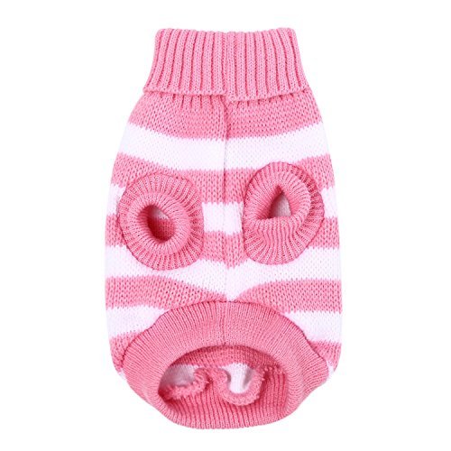 Preisvergleich Produktbild Gestreift Hund Rollkragen Pullover, akemiao Pet Winter Warm Gestrickt Kleidung