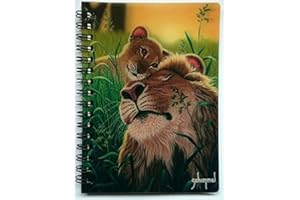 3D LiveLife Jotter - A Father's Love od Deluxebase. Soczewkowy kołonotatnik A6 z motywem lwa 3D. Gładkie kartki. Papier z recyklingu. Dzieło na licencji. Renomowany artysta, Schim Schimmel