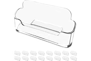 VRUPIN Visitenkartenhalter aus transparentem Acryl, für Büro, Ausstellung und Zuhause, passend für 30–50 Visitenkarten (16 Stück)
