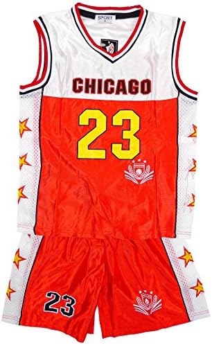 Boys Chicago Basketball Sport Vest Top &amp; Shorts Outfit Set Sizes 3 to 14 Years