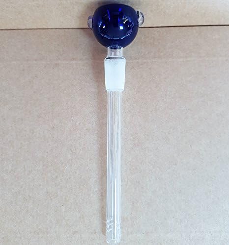 GLASS CHILLUM DIFFUSER DOWNPIPE - SOCKET:14.5MM- SMALL HOLE- BLUE BOWL- L:~12CM (Z145)