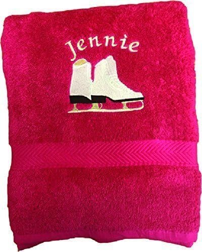 Luxury Embroidered Ice Skaters Towel With Choice Of Embroidered Name (Bright Blue)