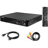 LONPOO Multiregion 1080P HDMI RCA DVD Player for TV and Karaoke | Auto switch PAL/NTSC, Resume memory, USB, Microphone, Cable