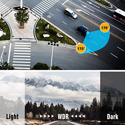 Lamtto Autokamera Full HD 1080P Dashcam Armaturenbrett Kamera 3 Zoll LCD-Bildschirm Video Recorder Fahren 170 ° Weitwinkel, G-Sensor, WDR, Parkmonitor, Loop-Aufnahme, Bewegungserkennung - 4