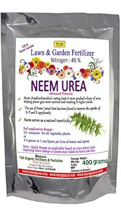 TSR Organic Fertilisers & Pesticides Neem Oil Coated Urea for Lawn and Garden, 400 gm