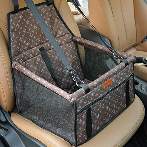 SWIHELP Bolsa de Transporte para Mascotas, Asiento del Coche de Seguridad para Mascotas Perro Gato Plegable Lavable Viaje Bolsas y Otra Mascota Pequeña con Cremallera Bolsillo