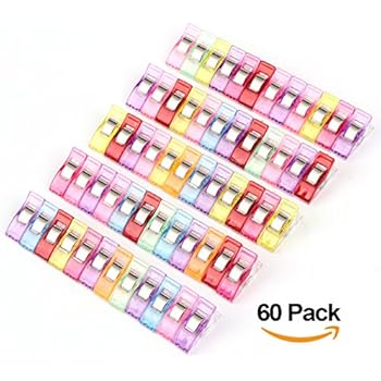 Anpro 60 Stoffklammern 6 Farben - Nähelips Für Quilting & Häkeln 27x10mm