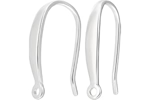 Beebeecraft 1 Box 10Pcs Ear Wires 925 Sterling Silver French Earring Hooks with Loop Dangle Fish Hook for Earrings Jewelry Making