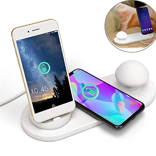 YLOVOW Charging Station,Fastest USB Charging Dock Organizer With LED night light Quick Charge of Universal Cell Phones Tablets for Qi Enabled phones,6 Microsoft Lumia 950 and more