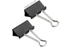 Coideal extra petit reliure clips 15mm Mini Metal Bulldog clips de papier Pince (60 Pack, noir)
