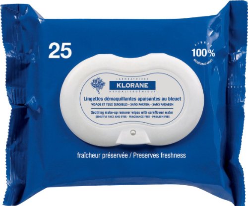 Klorane Soothing Eye Make-Up Remover Wipes 25's - 25 wipes
