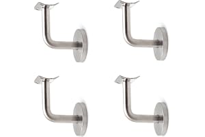 4 stycken ledstångshållare, ledstång i rostfritt stål, ledstång vägghållare, för byggnadssäkerhetsskydd för trapphus, korridorer, badrum etc. (silver) ..