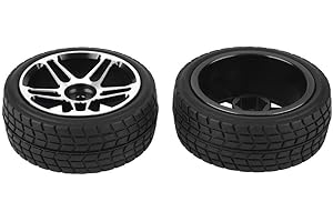 DILWE RC Car Tyre, 2PCS 1/10 RC Truck Car Tire Wheel Rubber for ZD Racing On-road Car Part Accessory (Black)