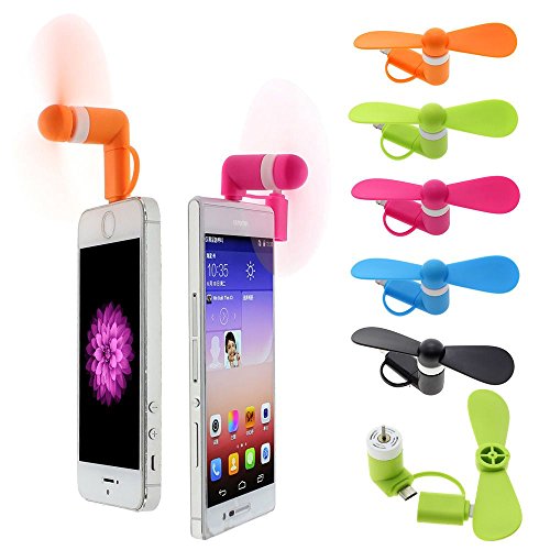 MMRM 2in1 Tragbare Mikro-USB-iPhone-Port Ventilator Kühlung für IOS Android Phone – Blau - 6