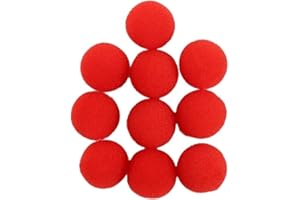 Ymhapp 10Pcs Red Sponge Balls Soft Magic Sponge Balls Combo Close-Up Magic Street Classical Comedy Trick Props with Instructions(3.5cm)