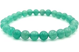 PURAJA Bransoletka z kamienia szlachetnego z prawdziwego kamienia naturalnego, 6 mm bransoletka z wysokiej jakości minerałów