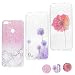 Produktbild Huawei P Smart Handyhülle, 3X TPU Gemalt Hülle Case Schale Schutzhülle handytasche Stoßdämpfung Cover, Lila Löwenzahn + Marmor + Blume