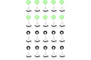 Lipfer Tope De Pesca De Goma, 6 En 1 Paradas De Placas De Flotador, Accesorios para Aparejos De Pesca para Número De Línea 0.4-2.0 Olive