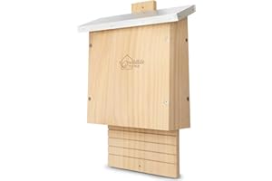 WILDLIFE HOME Grande cage à chauve-souris lourde selon NABU – vissée en bois massif et 100 % résistant aux intempéries, non traité, maison de chauve-souris & nichoir pour chauves-souris, été et hiver