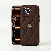 Zebana Apple iPhone 16 Pro ile Uyumlu Kılıf Zebana Camellia Deri Kılıf Kahverengi