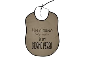 ALMATEX SRL Bavaglione con Frasi Divertenti LINEA CUCINAZZA cm. 45x60 Realizzato con tessuto 100% riciclato Ecosostenibile certificato ,spiritoso, feste, cene, cucina, cuoco, chef(Made in Italy) (ST_E ECRU')